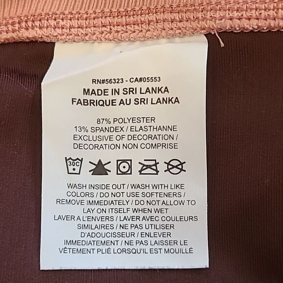 Nike One Luxe Two Tone Mid-Rise Ribbed Leggings in Canyon Rust/Clear Size 2X - Picture 10 of 11